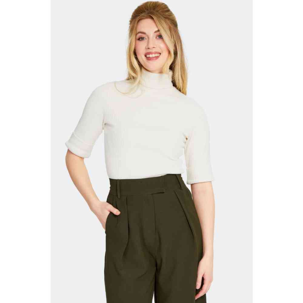 Voodoo Vixen - Roll Neck Sweater - Cream